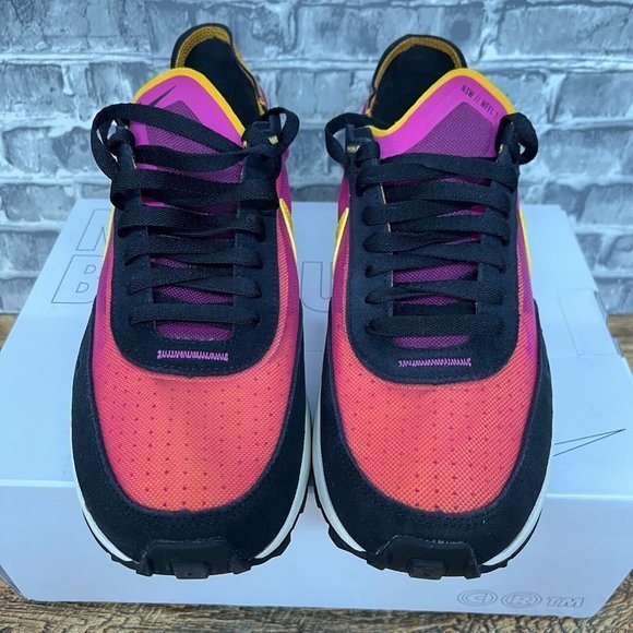 Nike Waffle One Active Fuchsia University Gold Black DA7995-600 Mens Size 8.5 - Picture 4 of 9